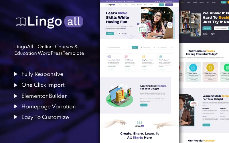 LingoAll - Online Courses & Education WordPress ThemeNo No support Regular License